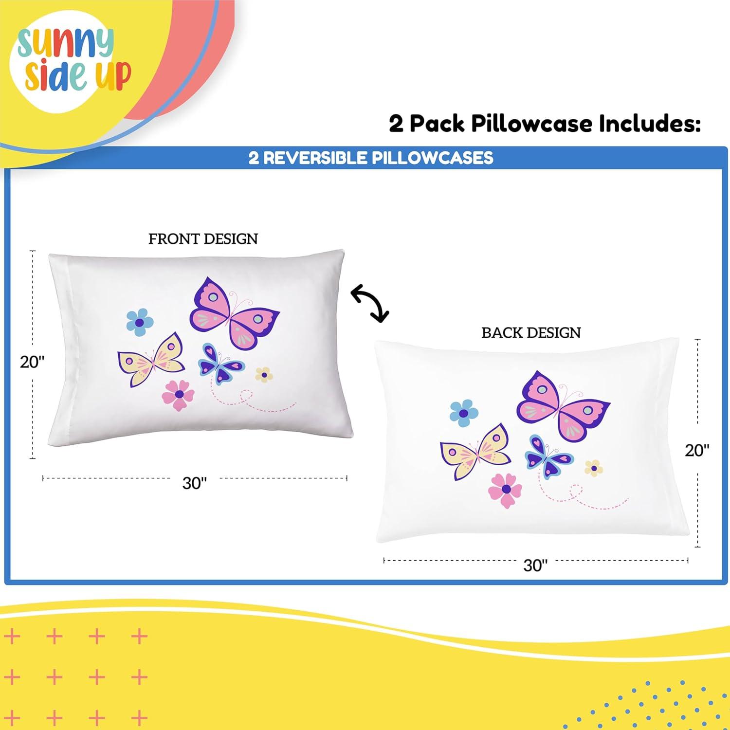 imageSunny Side Up Bluey amp Bingo Pack of 2 Reversible Pillowcases Double Sided Pillow Covers Kids Super Soft BeddingWhite Flutter
