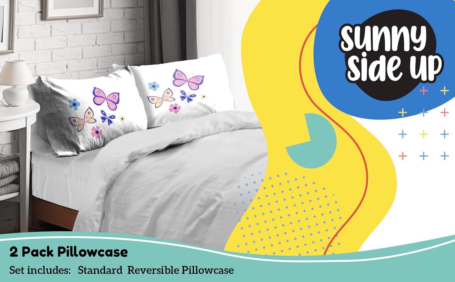 imageSunny Side Up Bluey amp Bingo Pack of 2 Reversible Pillowcases Double Sided Pillow Covers Kids Super Soft BeddingWhite Flutter