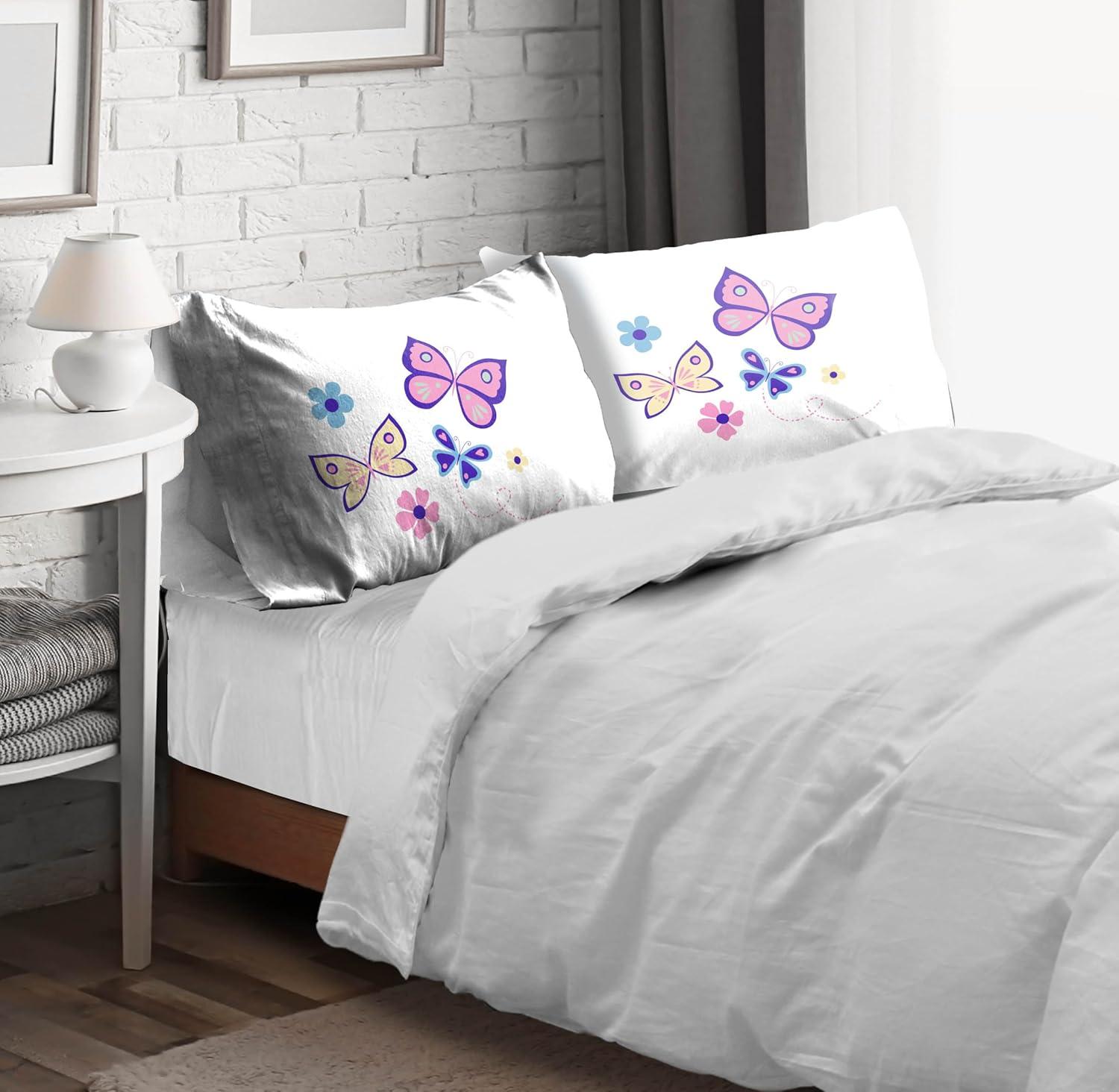 imageSunny Side Up Bluey amp Bingo Pack of 2 Reversible Pillowcases Double Sided Pillow Covers Kids Super Soft BeddingWhite Flutter