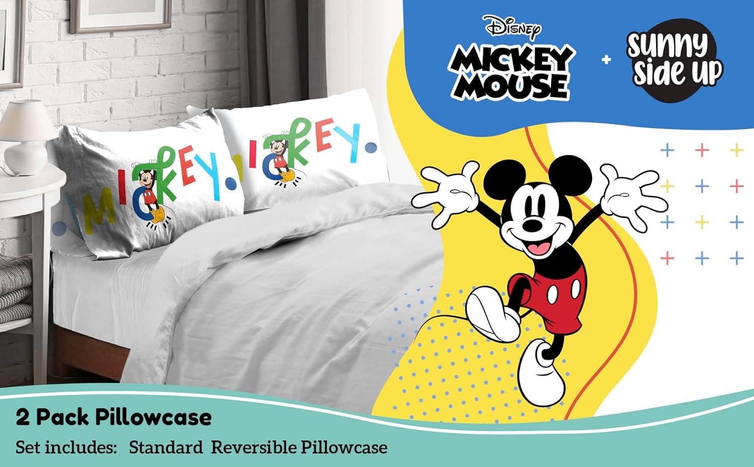imageSunny Side Up Bluey amp Bingo Pack of 2 Reversible Pillowcases Double Sided Pillow Covers Kids Super Soft BeddingWhite Mickey Mouse