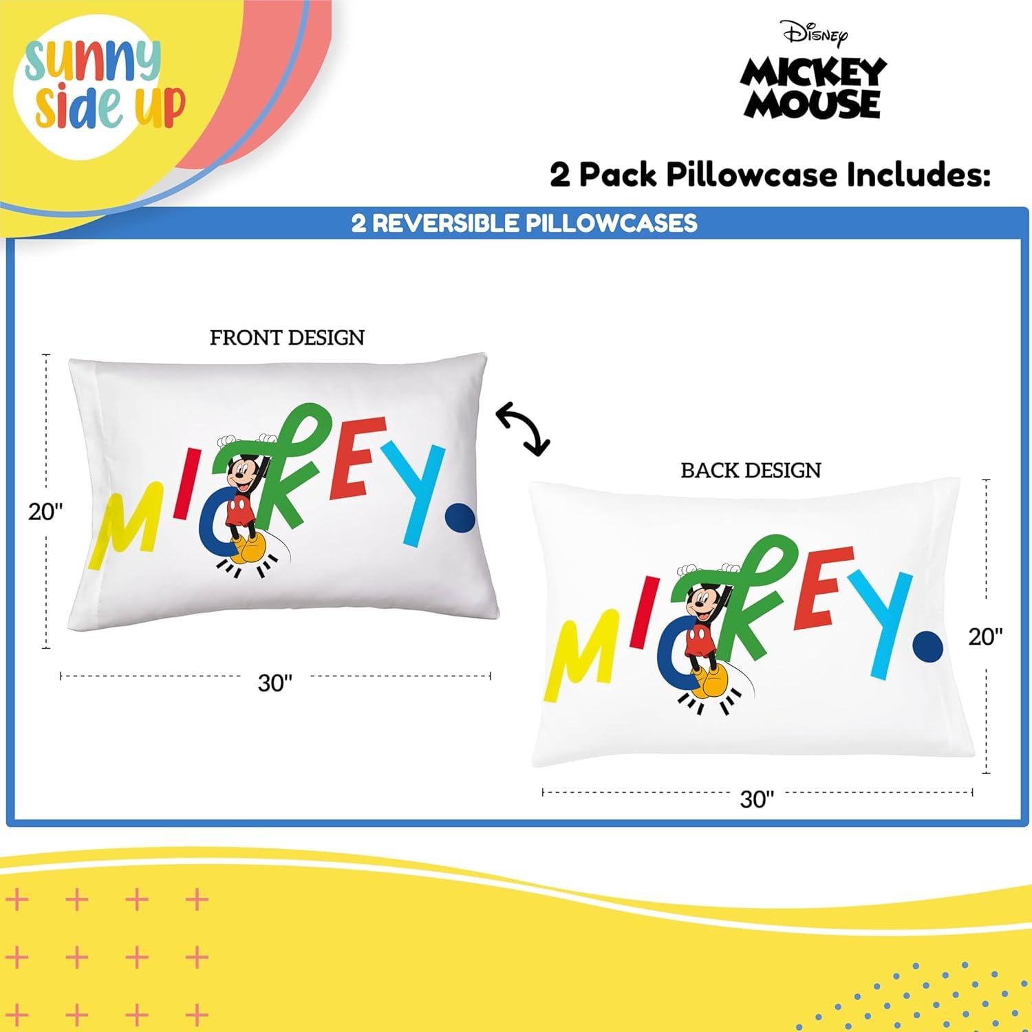imageSunny Side Up Bluey amp Bingo Pack of 2 Reversible Pillowcases Double Sided Pillow Covers Kids Super Soft BeddingWhite Mickey Mouse