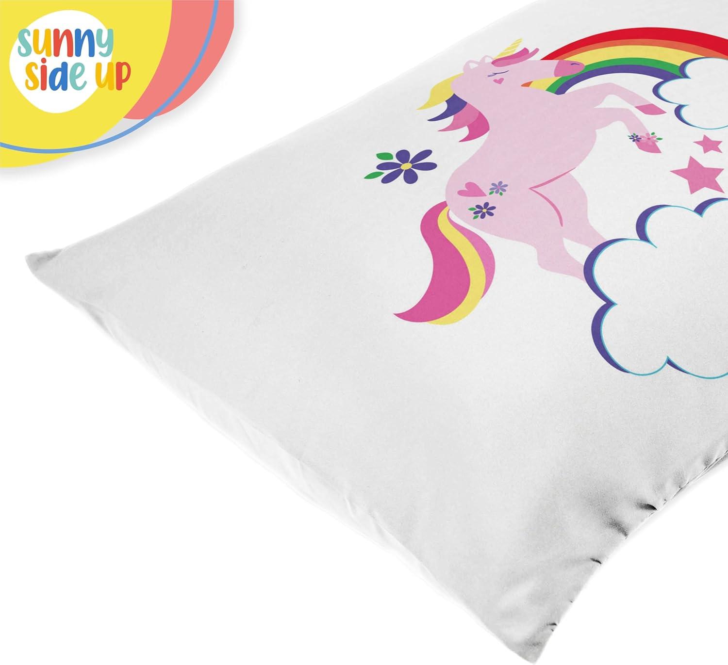 imageSunny Side Up Bluey amp Bingo Pack of 2 Reversible Pillowcases Double Sided Pillow Covers Kids Super Soft BeddingWhite Rainbow Unicorns