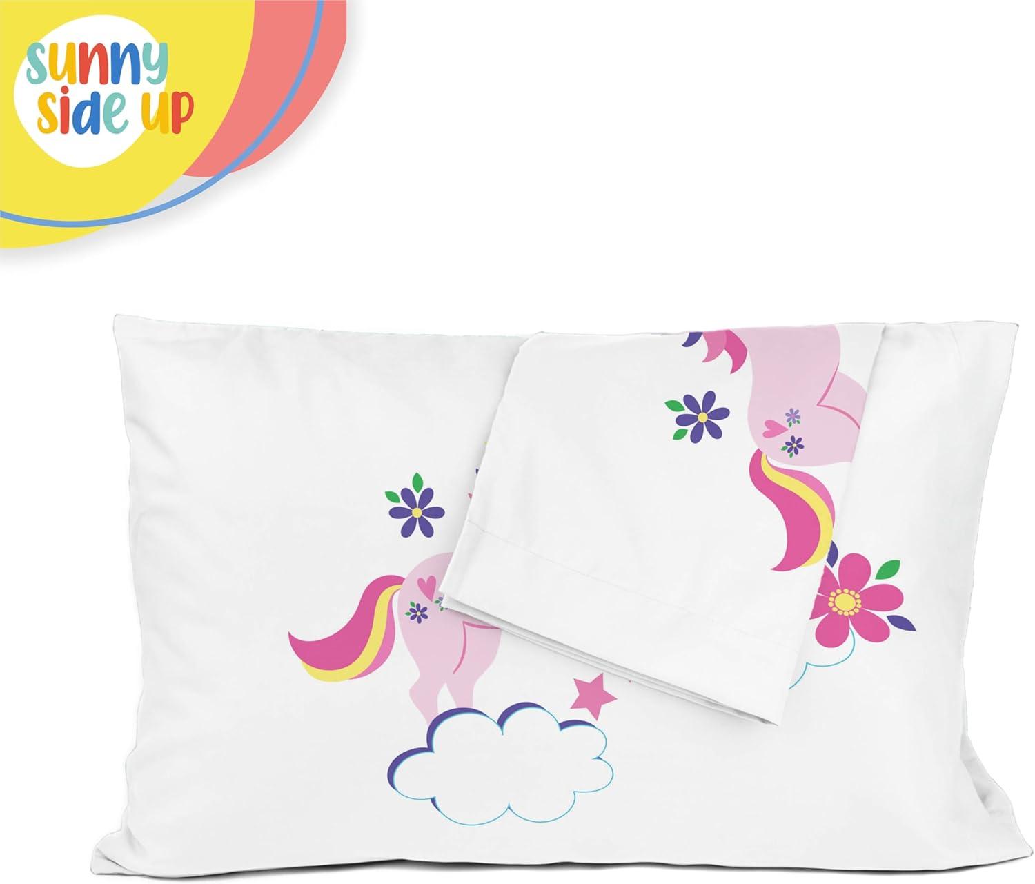 imageSunny Side Up Bluey amp Bingo Pack of 2 Reversible Pillowcases Double Sided Pillow Covers Kids Super Soft BeddingWhite Rainbow Unicorns