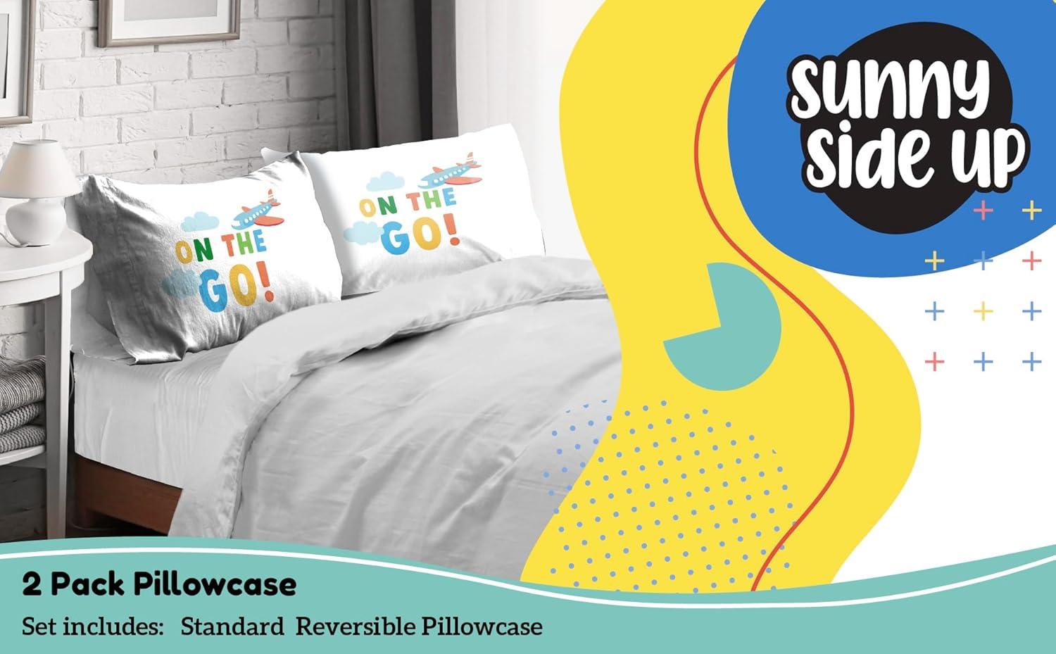 imageSunny Side Up Bluey amp Bingo Pack of 2 Reversible Pillowcases Double Sided Pillow Covers Kids Super Soft BeddingWhite on the Go