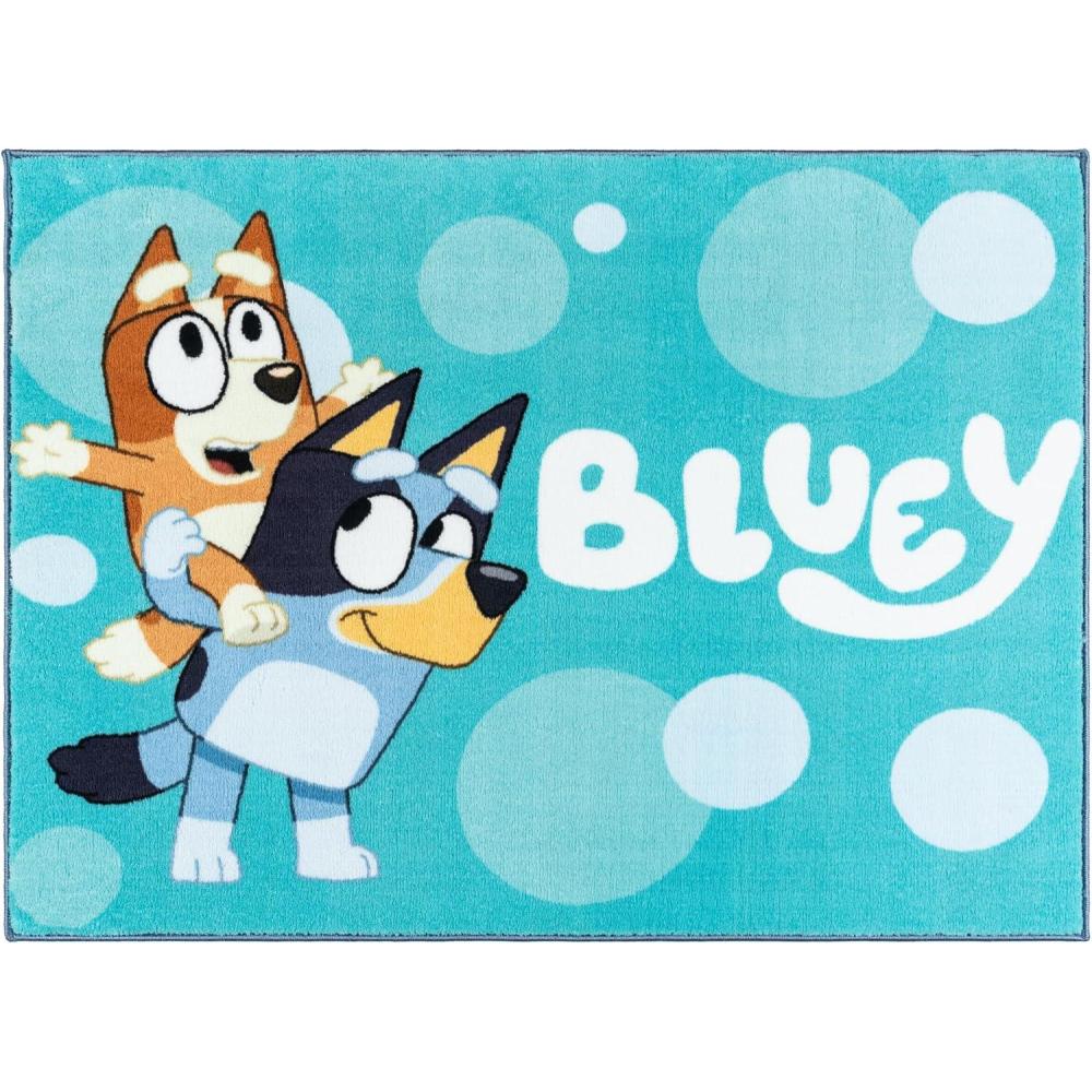 imageGertmenian Bluey Indoor Area Rug 4x6 Large NonSlip Ideal for Children in Bedroom Game Room Classroom Nursery or Play Area Bluey Playtime Friends Multi 25803Bluey Playful Friends