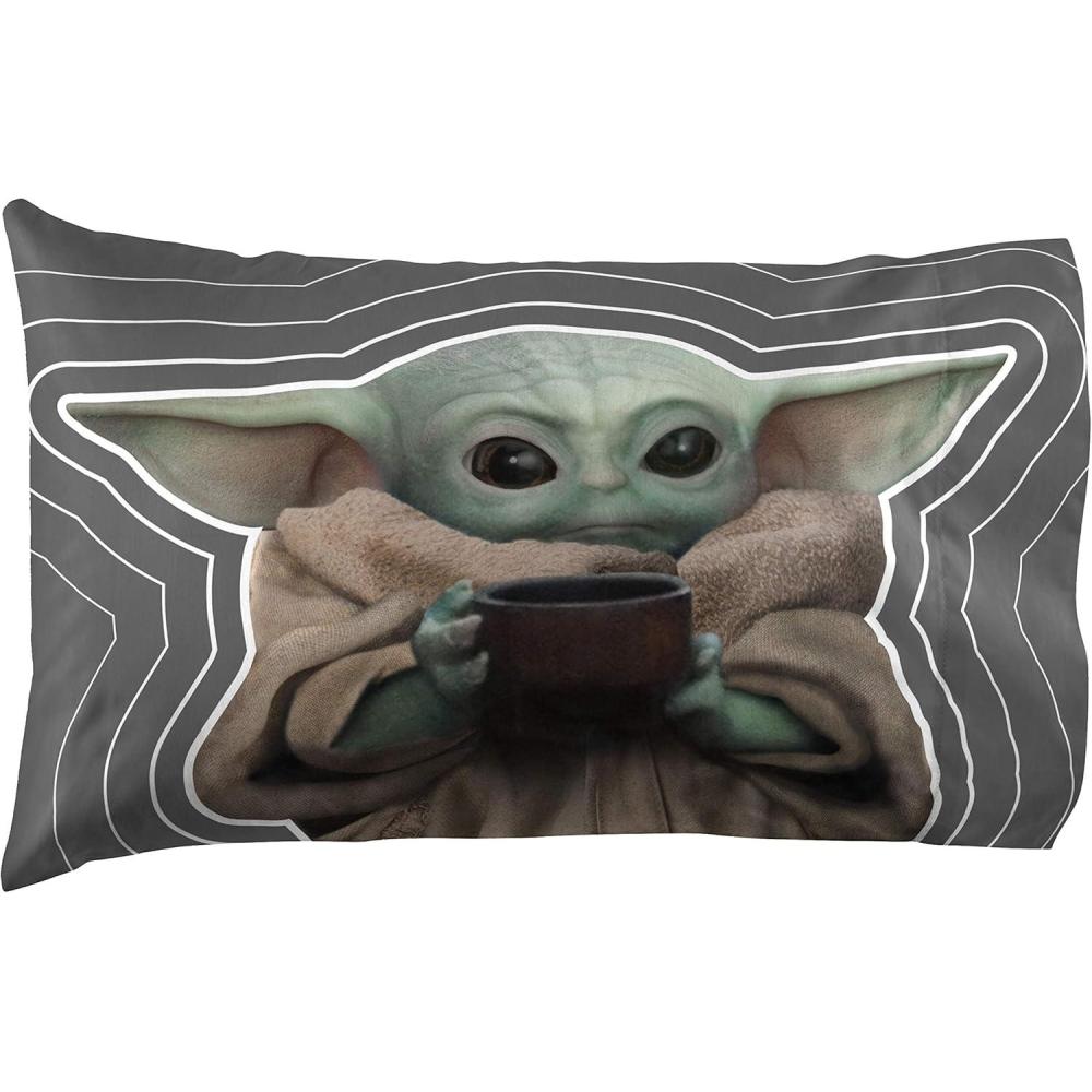 imageJay Franco Bluey amp Bingo 1 Single Reversible Pillowcase  DoubleSided Kids Super Soft Bedding Official Bluey ProductGray  Mandalorian