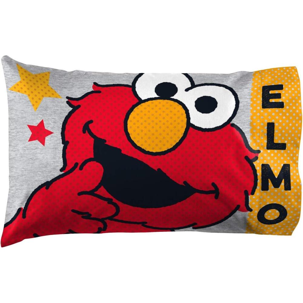 imageJay Franco Bluey amp Bingo 1 Single Reversible Pillowcase  DoubleSided Kids Super Soft Bedding Official Bluey ProductGray  Sesame Street