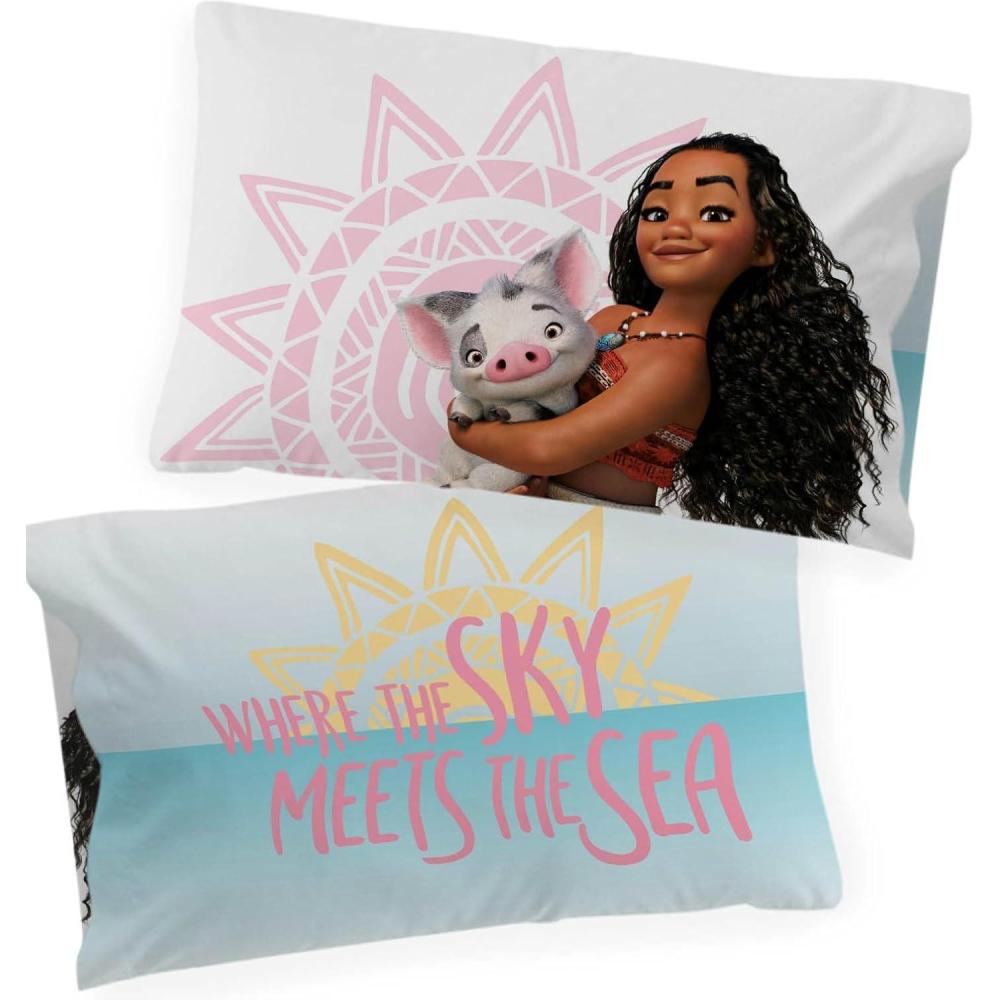 imageJay Franco Bluey amp Bingo 1 Single Reversible Pillowcase DoubleSided Kids Super Soft Bedding Official Bluey ProductMulticolor Moana