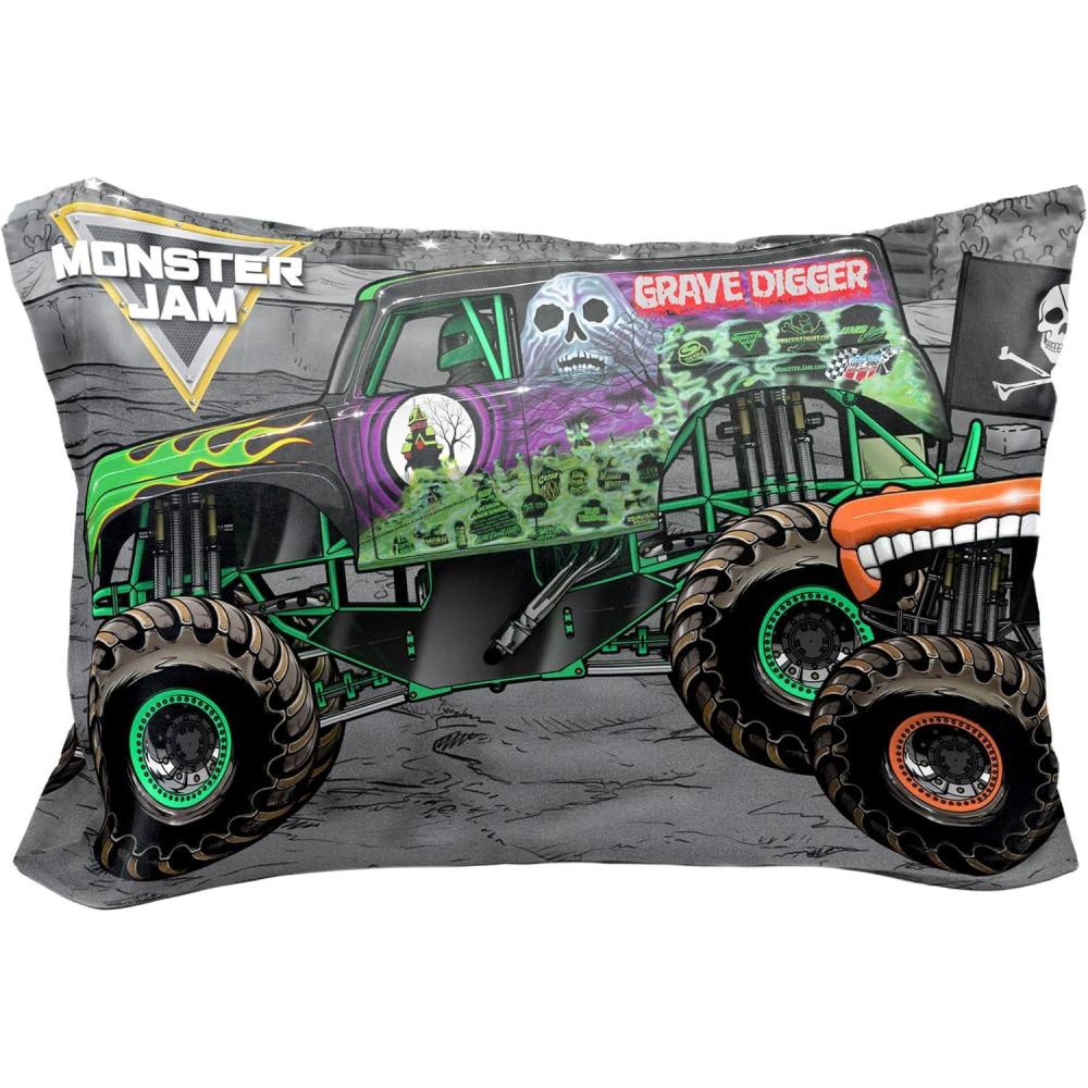 imageJay Franco Bluey amp Bingo 1 Single Reversible Pillowcase DoubleSided Kids Super Soft Bedding Official Bluey ProductMulticolor Monster Jam