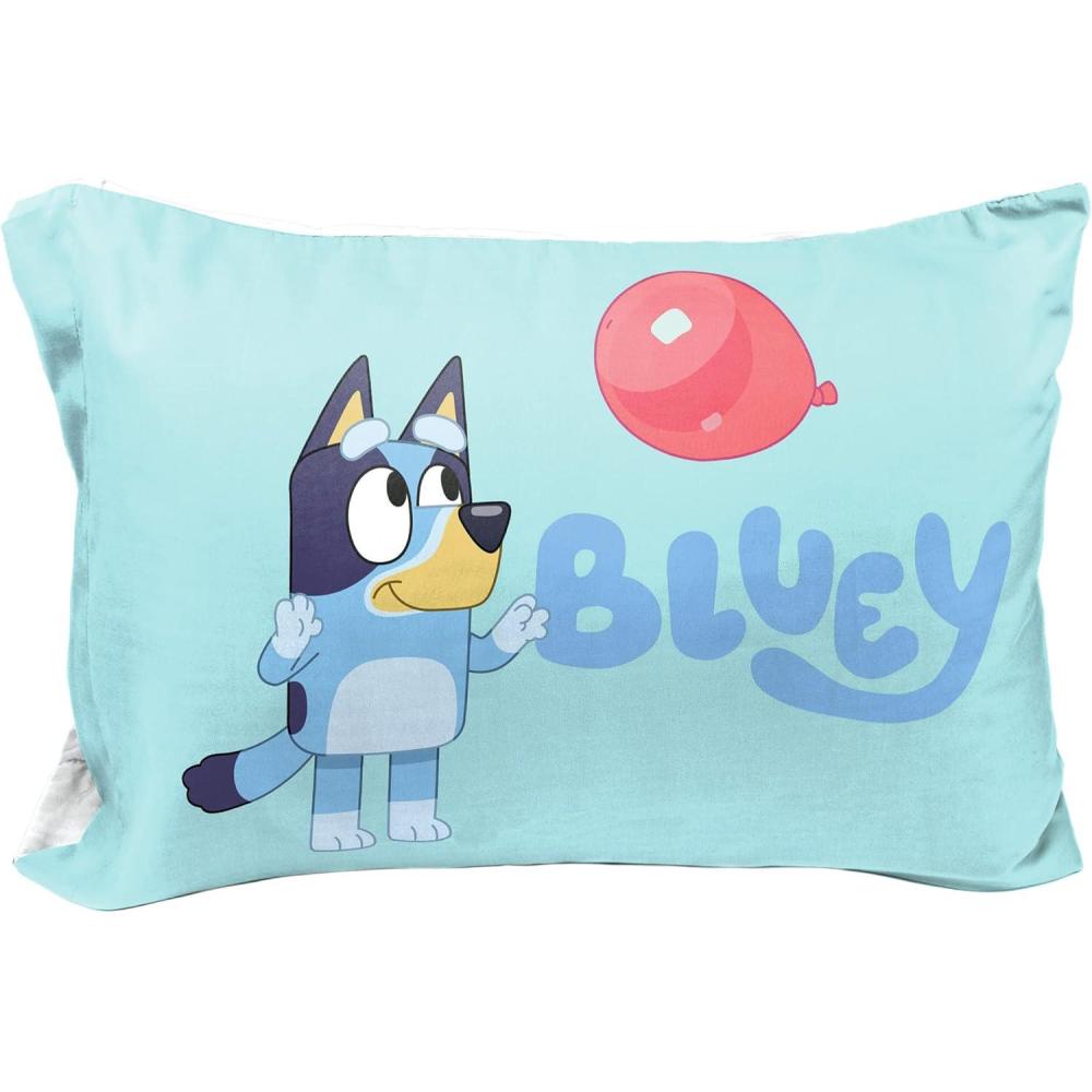 imageJay Franco Bluey amp Bingo 1 Single Reversible Pillowcase DoubleSided Kids Super Soft Bedding Official Bluey ProductTeal Bluey
