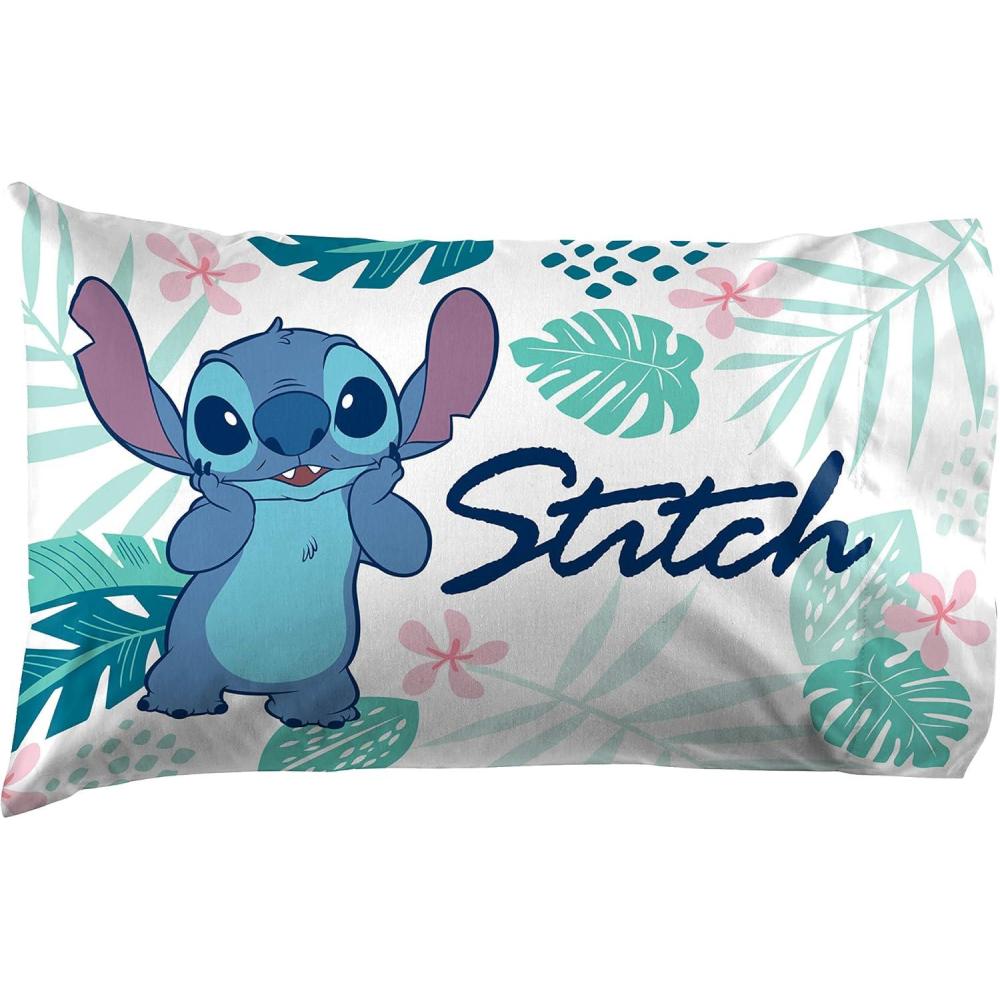 imageJay Franco Bluey amp Bingo 1 Single Reversible Pillowcase DoubleSided Kids Super Soft Bedding Official Bluey ProductWhite Lilo Stitch