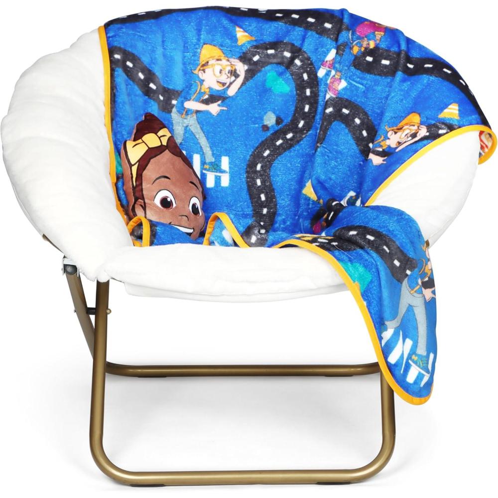 imageJay Franco Bluey amp Bingo Nogginz Set 40 x 50 Inch Lightweight Travel Throw Blanket amp Pillow Kids Super Soft 2 Piece Bedding SetBlue Blippi Meekah