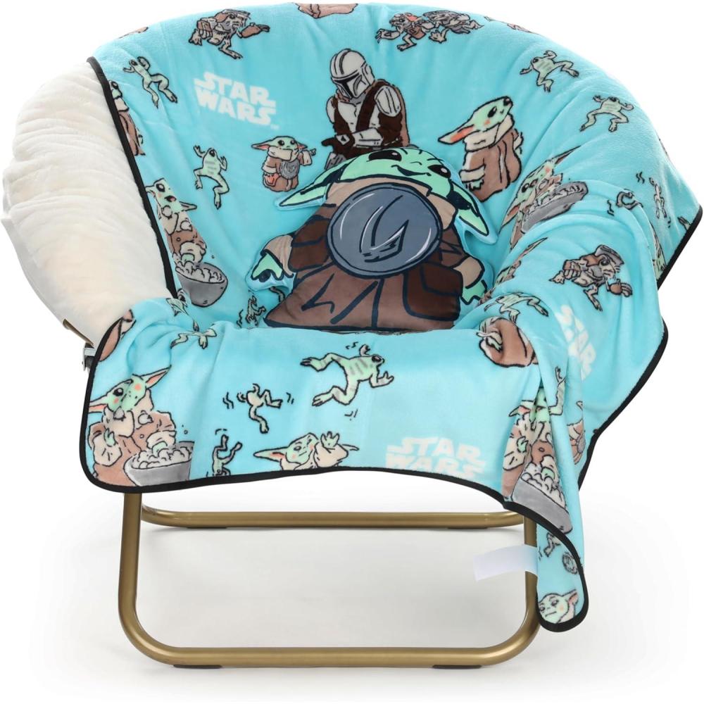 imageJay Franco Bluey amp Bingo Nogginz Set 40 x 50 Inch Lightweight Travel Throw Blanket amp Pillow Kids Super Soft 2 Piece Bedding SetMulti the Mandalorian