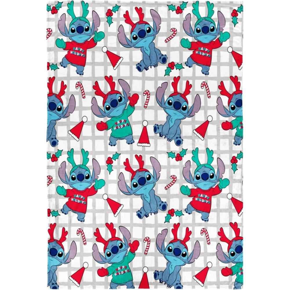 imageJay Franco Kids Christmas Plush Throw Blanket 40 x 50 Inch Soft amp Cozy Fleece Throw for Holiday Bedroom amp Couch Dcor Official Licensed Product Blue BlueyMulti Stitch