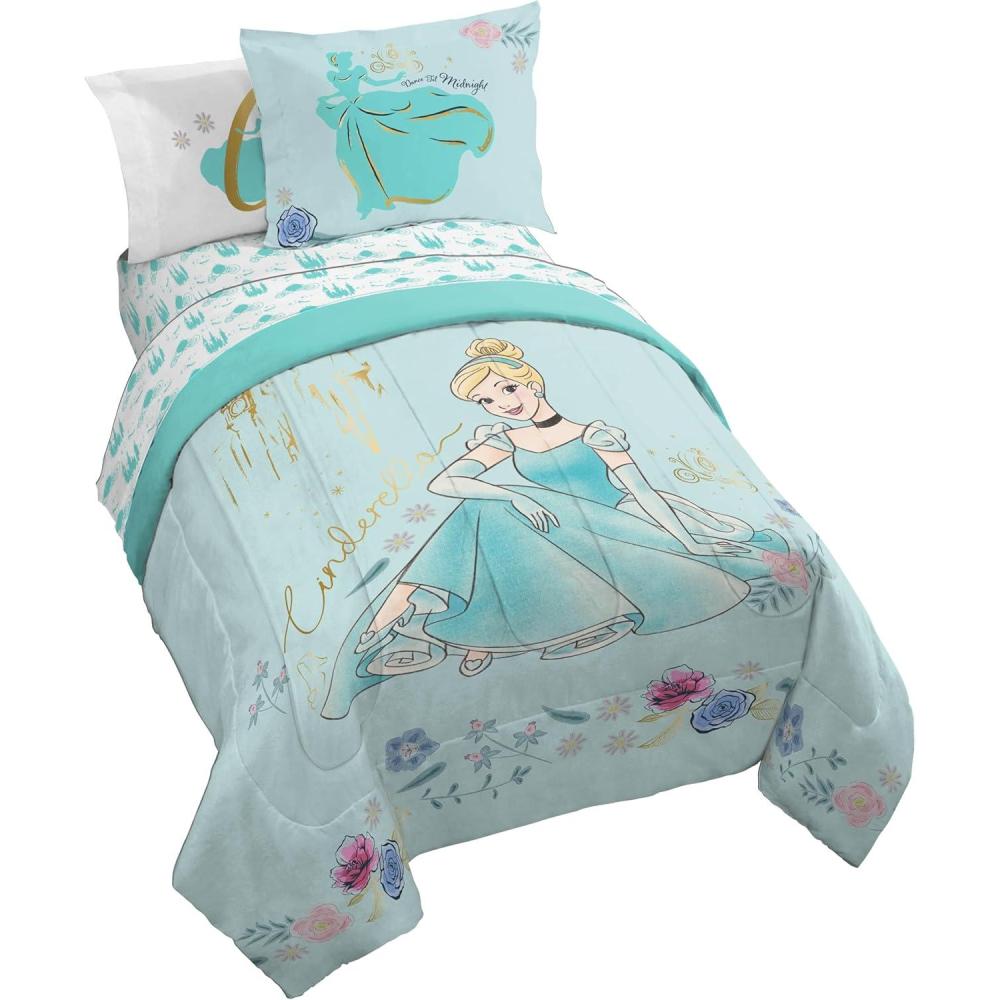 imageJay Franco Kids Comforter Set Includes Sheets and Pillow Covers Soft and Cozy Bed Set for Stylish Room Decor Blue Bluey amp Bingo 5 Piece TwinBlue Princess Cinderella