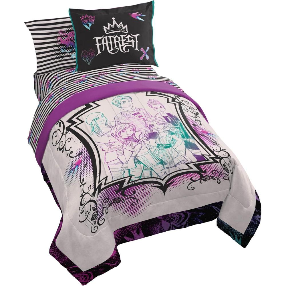 imageJay Franco Kids Comforter Set Includes Sheets and Pillow Covers Soft and Cozy Bed Set for Stylish Room Decor Blue Bluey amp Bingo 5 Piece TwinMulti Descendants