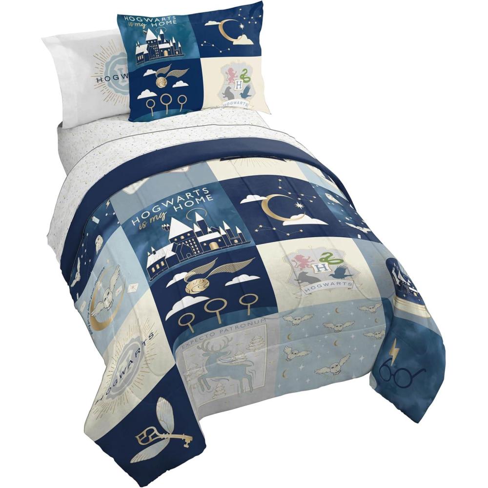 imageJay Franco Kids Comforter Set Includes Sheets and Pillow Covers Soft and Cozy Bed Set for Stylish Room Decor Blue Bluey amp Bingo 7 Piece QueenMulti Harry Potter