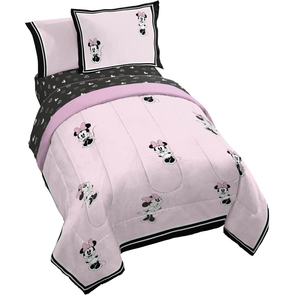 imageJay Franco Kids Comforter Set Includes Sheets and Pillow Covers Soft and Cozy Bed Set for Stylish Room Decor Blue Bluey amp Bingo 7 Piece QueenMulti Minnie Mouse
