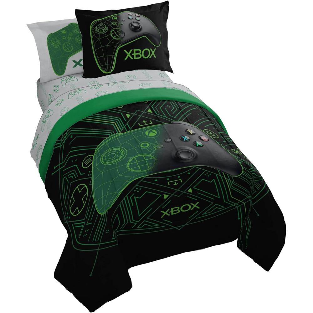 imageJay Franco Kids Comforter Set Includes Sheets and Pillow Covers  Soft and Cozy Bed Set for Stylish Room Decor Blue  Bluey amp Bingo 7 Piece QueenWhite  Xbox