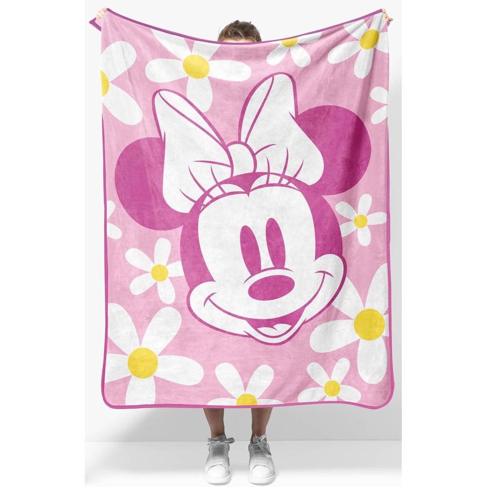 imageJay Franco Kids Plush Throw Blanket  Soft amp Comfy Throw for Couch or Bed  Cozy Home Dcor for Living Room amp Bedroom Pink  Bluey 40x50  Travel BlanketPink  Minnie Mouse