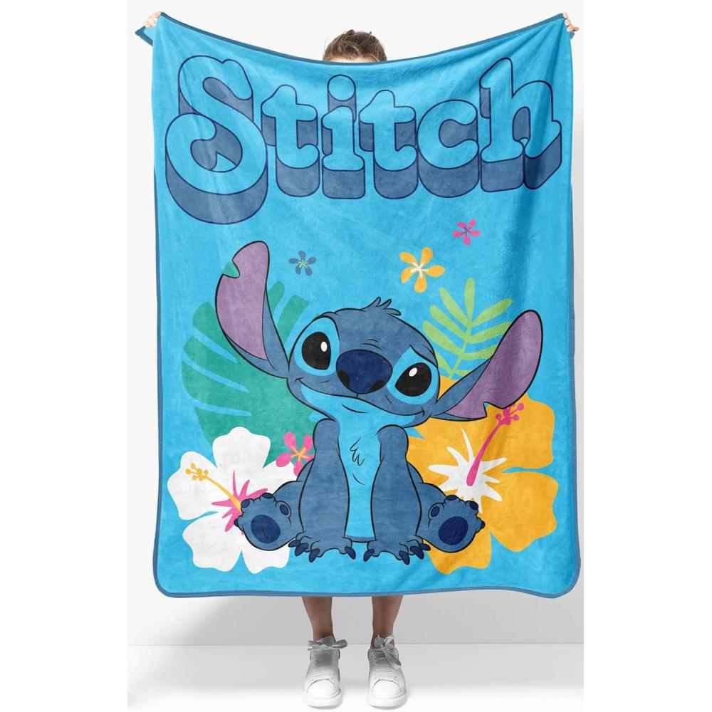imageJay Franco Kids Plush Throw Blanket  Soft amp Comfy Throw for Couch or Bed  Cozy Home Dcor for Living Room amp Bedroom Pink  Bluey 40x50  Travel BlanketBlue  Stitch