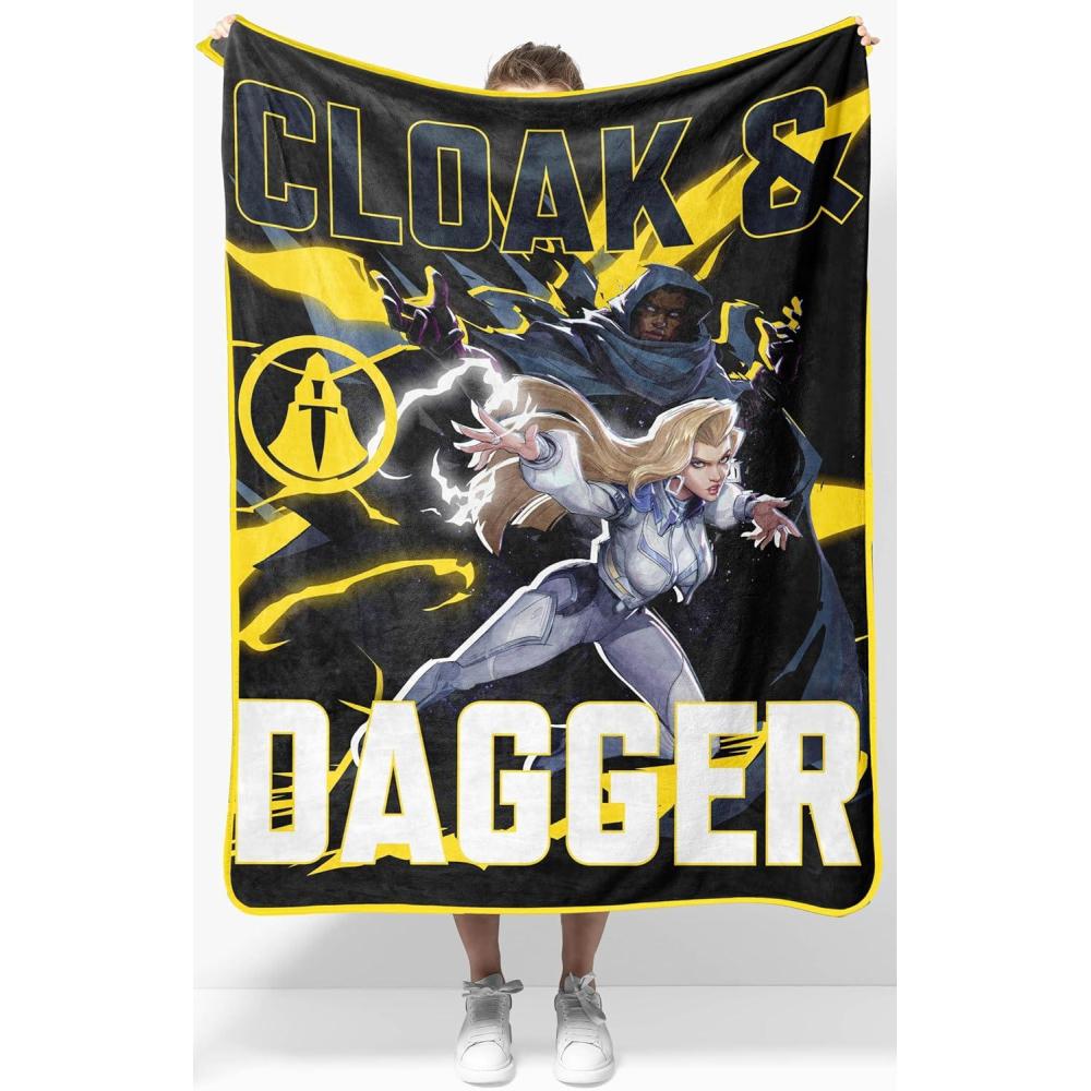 imageJay Franco Kids Plush Throw Blanket Soft amp Comfy Throw for Couch or Bed Cozy Home Dcor for Living Room amp Bedroom Pink Bluey 40x50 Travel BlanketMulti Marvel Rivals Clock Dagger