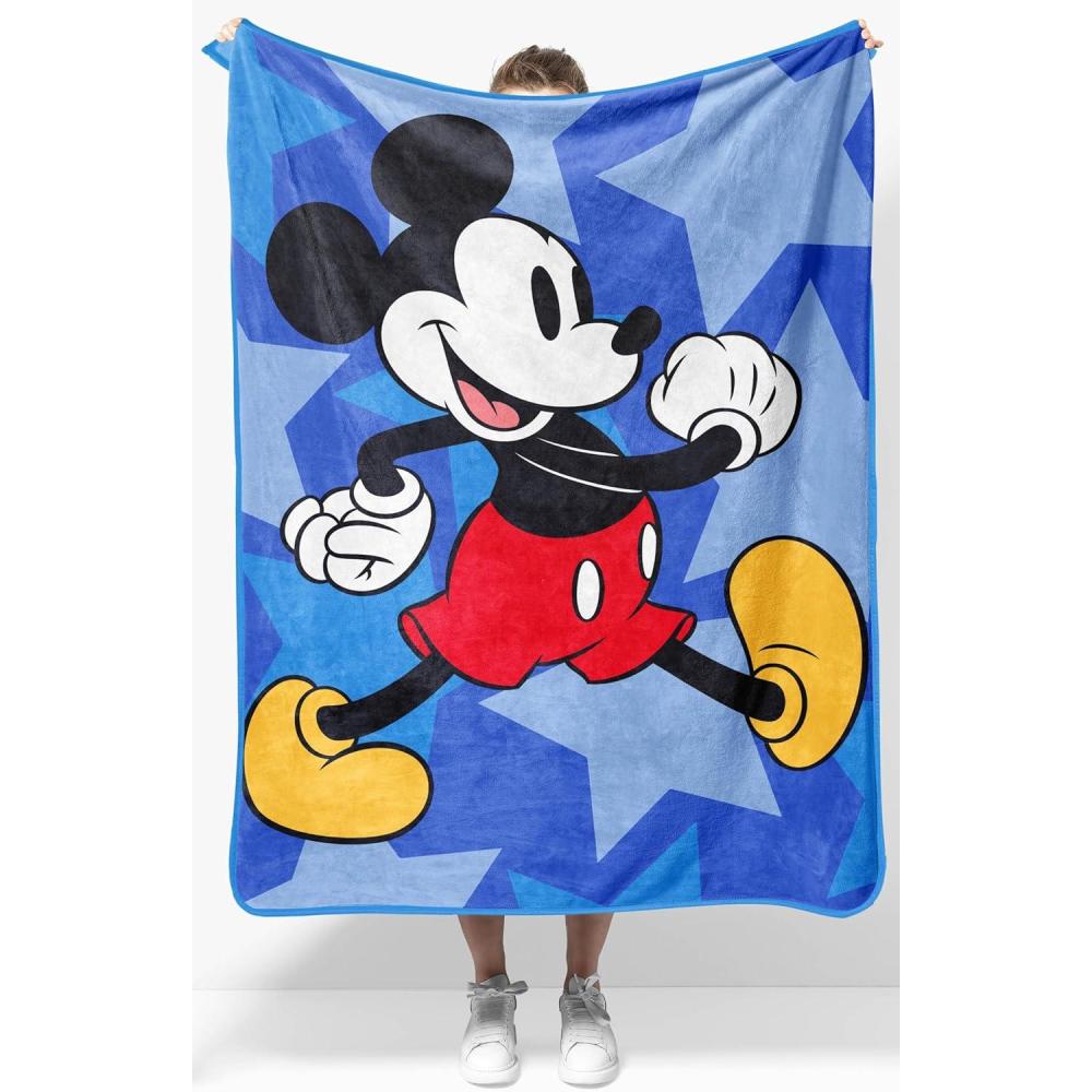 imageJay Franco Kids Plush Throw Blanket  Soft amp Comfy Throw for Couch or Bed  Cozy Home Dcor for Living Room amp Bedroom Pink  Bluey 40x50  Travel BlanketBlue  Mickey Mouse