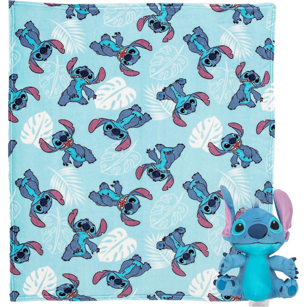 imageNorthwest Bluey Character Hugger Pillow amp Silk Touch Throw Blanket Set 40 x 50 HoorayLilo Stitch Classic Palms