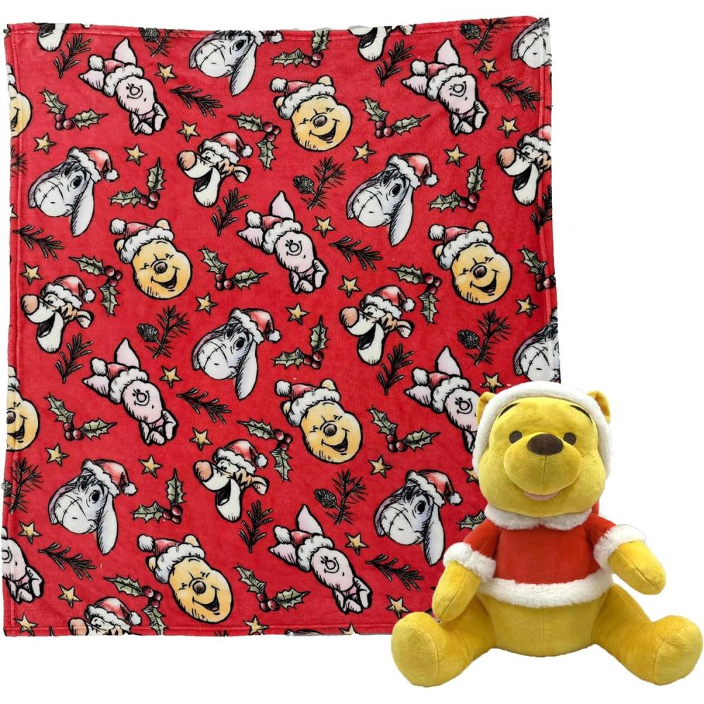 imageNorthwest Bluey Character Hugger Pillow amp Silk Touch Throw Blanket Set 40 x 50 HoorayWinnie the Pooh Festive Friends