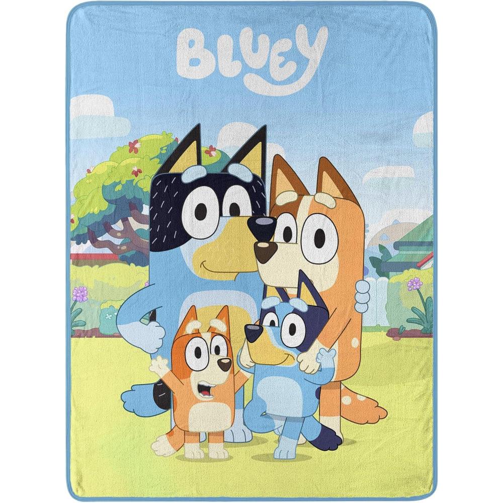 imageNorthwest Bluey Micro Raschel Throw Blanket 46 x 60 Family PhotoFamily Photo