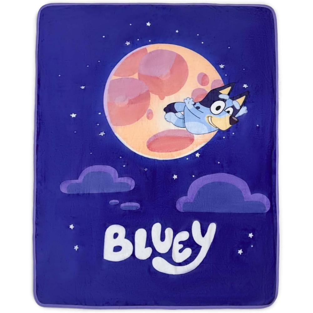 imageNorthwest Bluey Micro Raschel Throw Blanket 46 x 60 Family PhotoOver the Moon