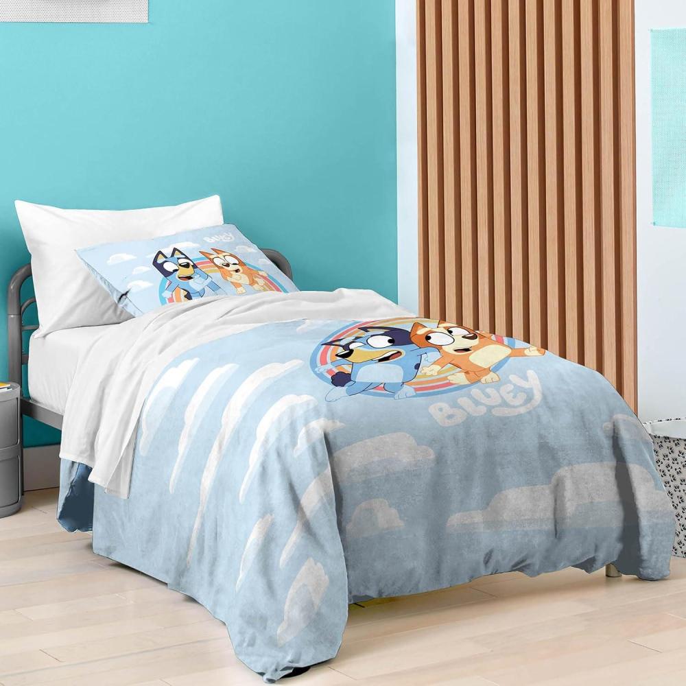 imageSaturday Park Bluey and Bingo Rainbow Clouds Twin Duvet Cover amp Sham Set 2 Piece 100 Organic Cotton Duvet Set GOTS amp OekoTEX CertifiedBlue Bluey