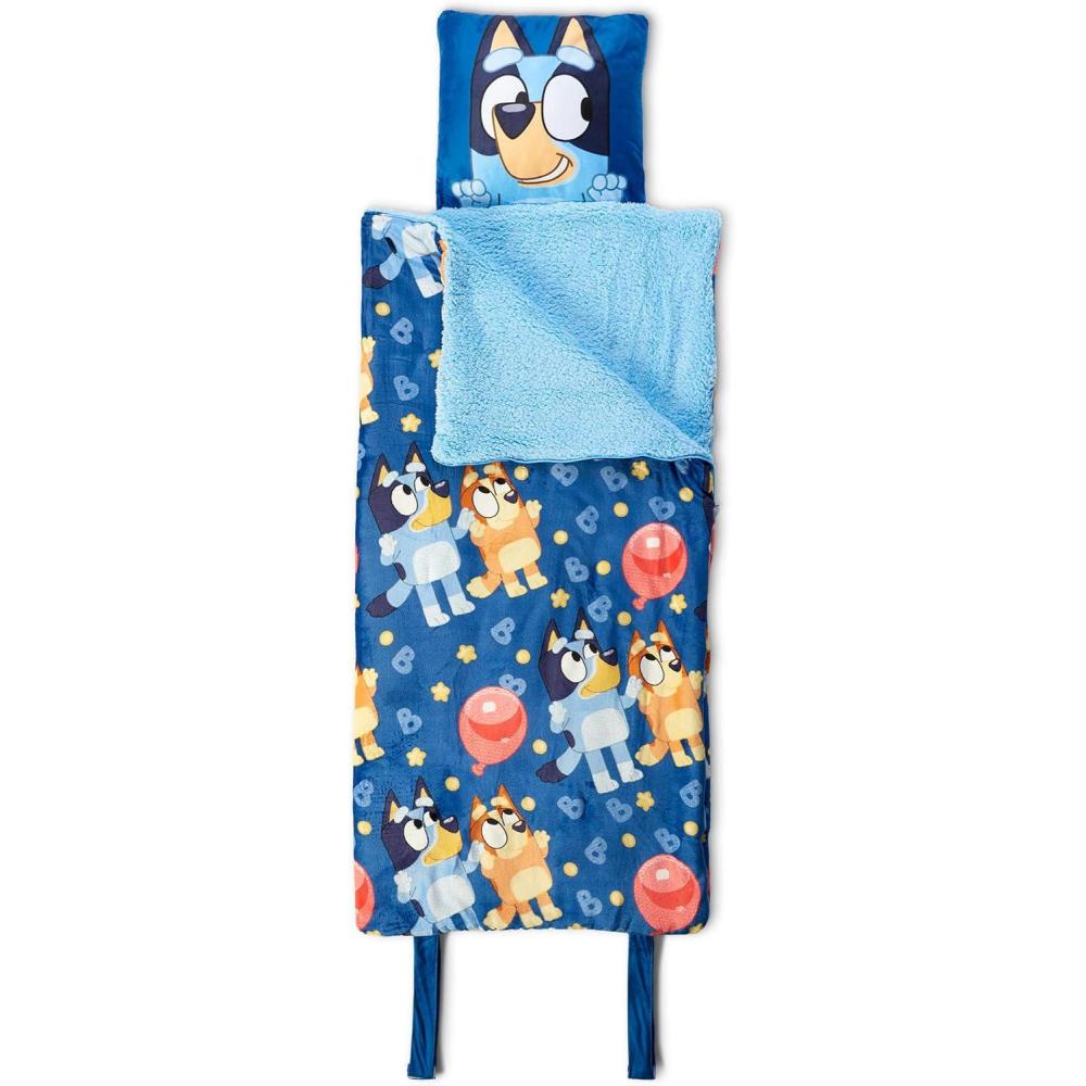 imageSilk Touch Sherpa Slumber Bag for Boys and Girls Sleeping Bag with Zipper 27 x 56 inchesBluey B for Balloon w Pillow