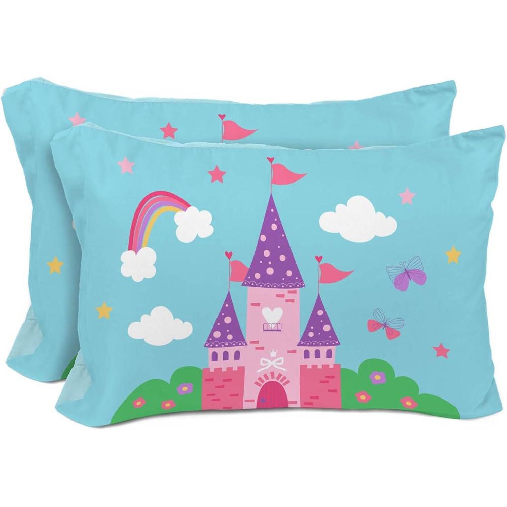 imageSunny Side Up Bluey amp Bingo Pack of 2 Reversible Pillowcases Double Sided Pillow Covers Kids Super Soft BeddingBlue Magic Castle
