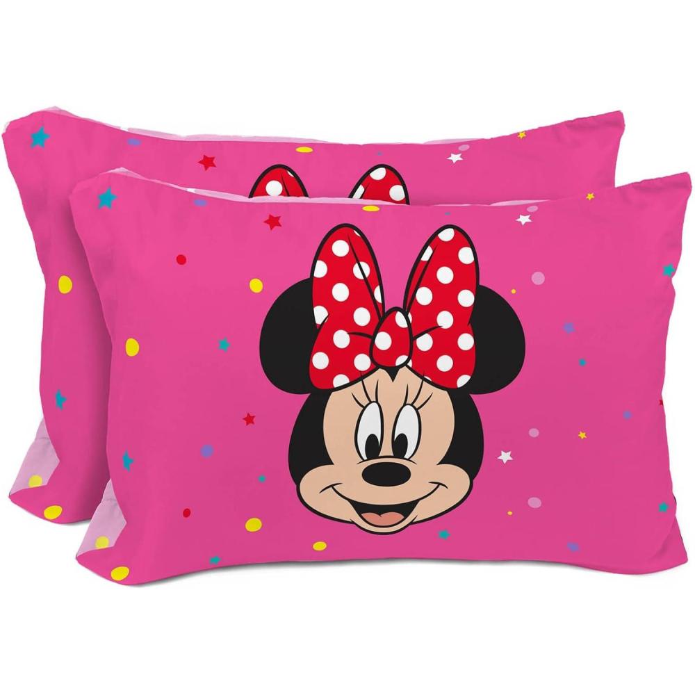 imageSunny Side Up Bluey amp Bingo Pack of 2 Reversible Pillowcases Double Sided Pillow Covers Kids Super Soft BeddingPink Minnie Mouse