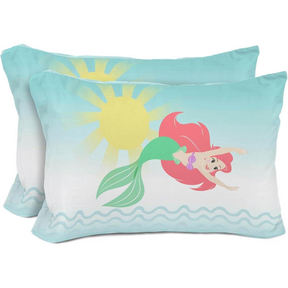 imageSunny Side Up Bluey amp Bingo Pack of 2 Reversible Pillowcases Double Sided Pillow Covers Kids Super Soft BeddingTeal Little Mermaid