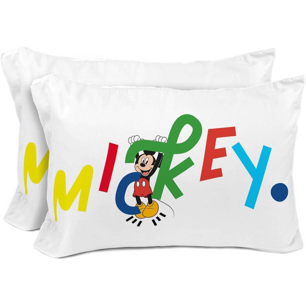imageSunny Side Up Bluey amp Bingo Pack of 2 Reversible Pillowcases Double Sided Pillow Covers Kids Super Soft BeddingWhite Mickey Mouse