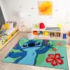 Gertmenian Bluey Indoor Area Rug – 4×6 Large, Non-Slip, Ideal for Children in Bedroom, Game Room, Classroom, Nursery or Play Area – Bluey Playtime Friends, Multi, 25803(Stitch Waving)