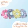 Goody x Bluey Multicolor Satin Scrunchies 4ct, For All Hair Types, Ouchless Hold