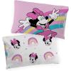 Jay Franco Bluey Hello 1 Single Reversible Pillowcase – Double-Sided Kids Super Soft Bedding (Official Bluey Product)(Pink – Minnie Mouse)