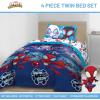 Jay Franco Bluey Twin Size Comforter Set – 4 Piece Bedding Includes Sheet Set, Pillow Covers & Bonus Duffle Bag – Super Soft Kids Bedding with Bingo, Muffin, Coco & Snickers(Blue – Spidey & Friends)