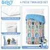 Jay Franco Bluey Twin Size Comforter Set – 4 Piece Bedding Includes Sheet Set, Pillow Covers & Bonus Duffle Bag – Super Soft Kids Bedding with Bingo, Muffin, Coco & Snickers(Multi – Bluey)