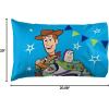 Jay Franco Bluey & Bingo 1 Single Reversible Pillowcase – Double-Sided Kids Super Soft Bedding (Official Bluey Product)(Blue – Toy Story)