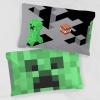 Jay Franco Bluey & Bingo 1 Single Reversible Pillowcase – Double-Sided Kids Super Soft Bedding (Official Bluey Product)(Green – Minecraft)