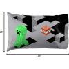 Jay Franco Bluey & Bingo 1 Single Reversible Pillowcase – Double-Sided Kids Super Soft Bedding (Official Bluey Product)(Green – Minecraft)