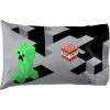 Jay Franco Bluey & Bingo 1 Single Reversible Pillowcase – Double-Sided Kids Super Soft Bedding (Official Bluey Product)(Green – Minecraft)