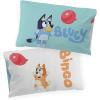 Jay Franco Bluey & Bingo 1 Single Reversible Pillowcase – Double-Sided Kids Super Soft Bedding (Official Bluey Product)(Teal – Bluey)