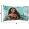 Jay Franco Bluey & Bingo 1 Single Reversible Pillowcase – Double-Sided Kids Super Soft Bedding (Official Bluey Product)(Teal – Moana)