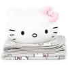 Jay Franco Bluey & Bingo Nogginz Set – 40 x 50 Inch Lightweight Travel Throw Blanket & Pillow – Kids Super Soft 2 Piece Bedding Set(Gray – Hello Kitty)