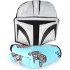 Jay Franco Bluey & Bingo Nogginz Set – 40 x 50 Inch Lightweight Travel Throw Blanket & Pillow – Kids Super Soft 2 Piece Bedding Set(Gray – the Mandalorian)